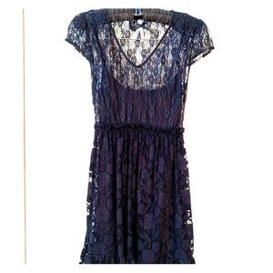 BLACK LACE DRESS by ATMOSPHERE UK SLIP LINING S-6
